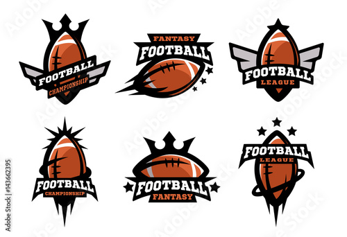 "American football set of logos." Stock image and royalty-free vector files on Fotolia.com - Pic