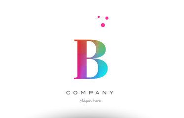 B colored rainbow creative colors alphabet letter logo icon