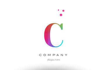 C colored rainbow creative colors alphabet letter logo icon