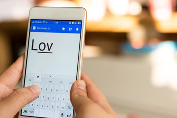 Mobile phone touch screen type love.