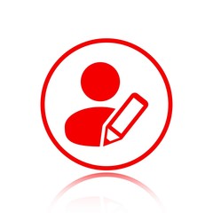 user pen icon stock vector illustration flat design