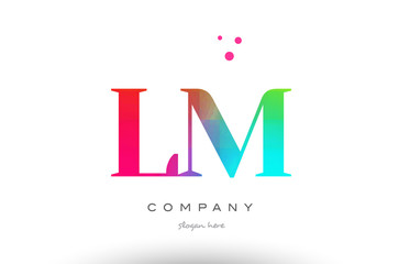 LM L M colored rainbow creative colors alphabet letter logo icon