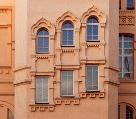 Fototapeta na wymiar Facade of the historic building. Cental Europe style.