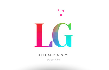 LG L G colored rainbow creative colors alphabet letter logo icon