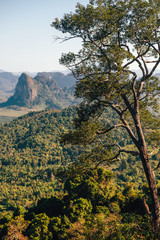Landscape from view point on the mountain. Tab Kak Hang Nak Nature Trail in Krabi