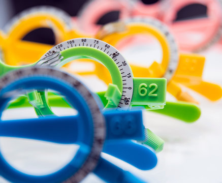 Trial frame. Test glasses. Optometry.