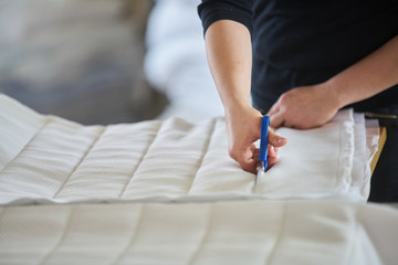 Seamstress worker in factory