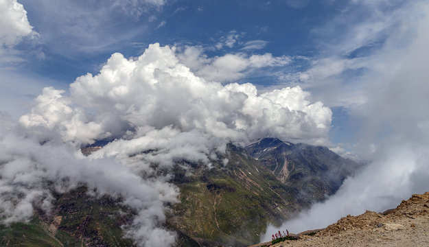 Beautiful landscape on the Leh - Manali highway near the Rohtang Pass - Tibet, Himalayas, Himachal Pradesh, Northern India