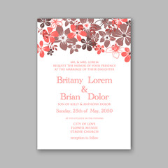  Peony Wedding Invitation Floral Bridal Wreath chrysanthemum flower Anemone, privet berry, currant berry vector illustration watercolor style Romantic invitation marriage, birthday, Valentine's day.