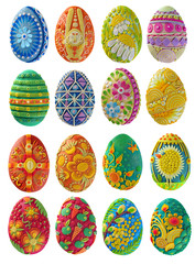 Easter eggs made from bright colored plasticineEaster Sunday for the spring religious holiday of Easter or a bright Sunday