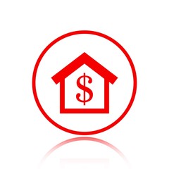 money home dollar icon stock vector illustration flat design