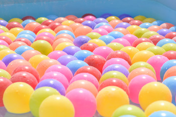 colored balls in the bath
