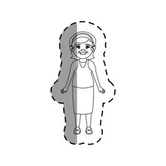 grandmother avatar character icon vector illustration design