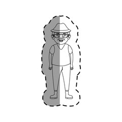 grandfather avatar character icon vector illustration design