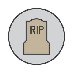 Tomb, headstone filled outline icon, round colorful vector sign, circular flat pictogram. Symbol, logo illustration