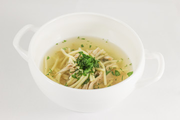 Meat broth with noodles
