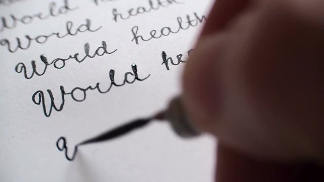 World health day calligraphy and lattering. Tenth line close-up whith audio