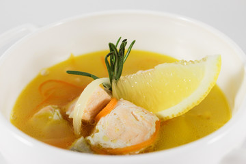 Salmon broth