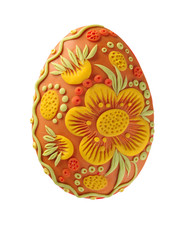 Easter egg made from bright colored plasticine for the spring religious holiday of Easter or a bright Sunday