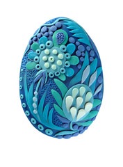 Easter egg made from bright colored plasticine for the spring religious holiday of Easter or a bright Sunday