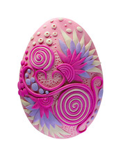 Easter egg made from bright colored plasticine for the spring religious holiday of Easter or a bright Sunday