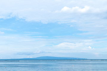 Colorful exotic tropical seascape with beautiful clouds, Bali, Indonesia.