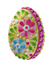 Easter egg made from bright colored plasticine for the spring religious holiday of Easter or a bright Sunday