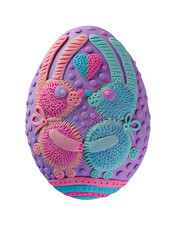Easter egg made from bright colored plasticine for the spring religious holiday of Easter or a bright Sunday