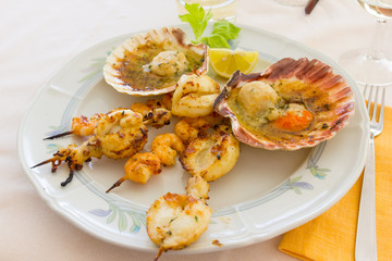 Plate of mixed fish