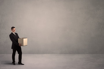 Fototapeta premium Businessman with empty box