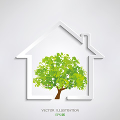 Eco House Vector