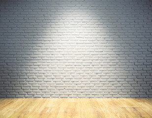 Blank brick wall with spotlight