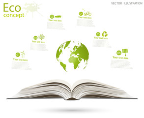 Globe on opened book