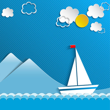 Sailing boat and clouds