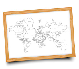 World map of countries on the Board.