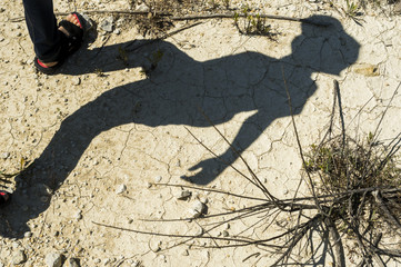 the shadow of the man on the dry land