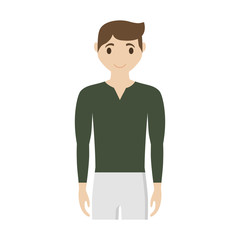 man wearing casual clothes, cartoon icon over white background. colorful design. vector illustration