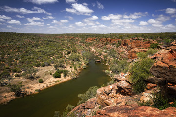 Fototapeta na wymiar Western Australia - Outback Landscape with river depression