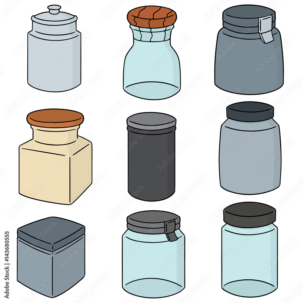 Wall mural vector set of jar