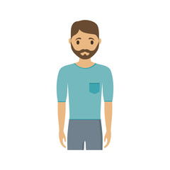 man wearing casual clothes, cartoon icon over white background. colorful design. vector illustration