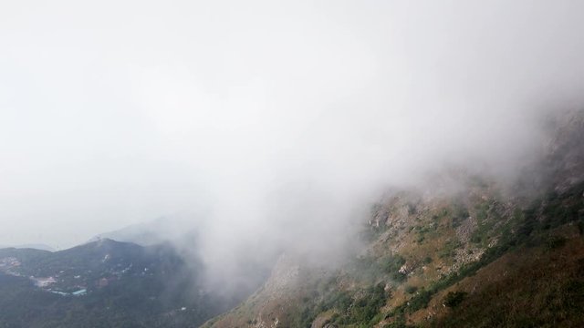 Flowing Fog in Mountains