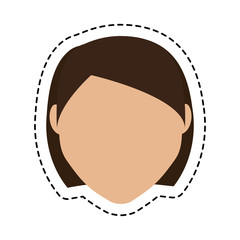 woman face cartoon icon over white background. colorful design. vector illustration