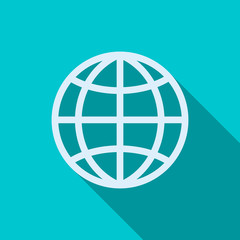 Globe icon in flat style