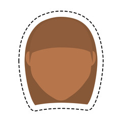 woman face cartoon icon over white background. colorful design. vector illustration