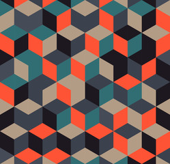 Abstract colorful geometric background, illustration of cubic shapes.