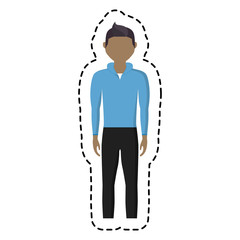 man wearing casual clothes, cartoon icon over white background. colorful design. vector illustration