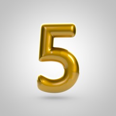 Metallic paint golden number 5