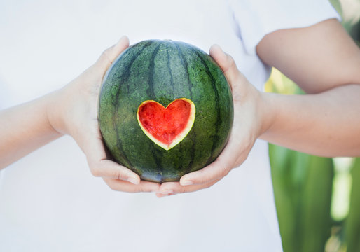 watermelon with heart shape