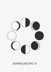 Moon phases icon, Vector