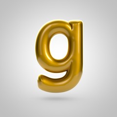 Metallic paint golden letter G lowercase